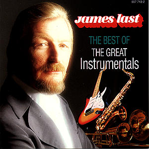 James Last Albumcover. Ein Mann im Anzug, mit Gitarre, Saxophon und Text.