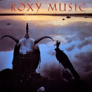 Albumcover mit Helm und Vogelsilhouette vor Sonnenuntergang. Oben steht "ROXY MUSIC".