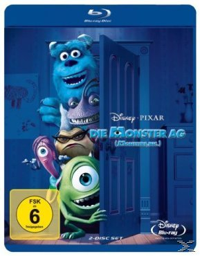 DVD-Cover des Films Monsters, Inc. mit Sully, Mike und anderen Monstern. Der Text ist auf Deutsch.