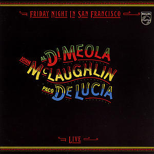 Albumcover für 'Friday Night in San Francisco' mit Künstlernamen und Titel.