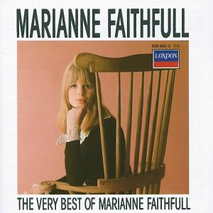 CD-Cover: Marianne Faithfull, The Very Best Of. Frau sitzt in einem Stuhl und schaut in die Kamera.