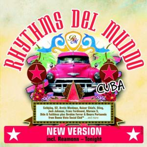 Albumcover. Ein rosa Auto mit Schild und Sternen. Titel: Rhythms Del Mundo Cuba.