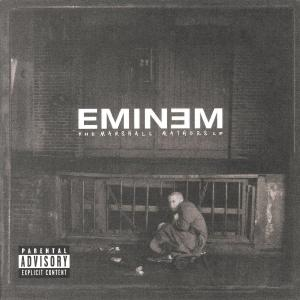 Albumcover mit Eminem, mit dem Text „Eminem The Marshall Mathers LP“.