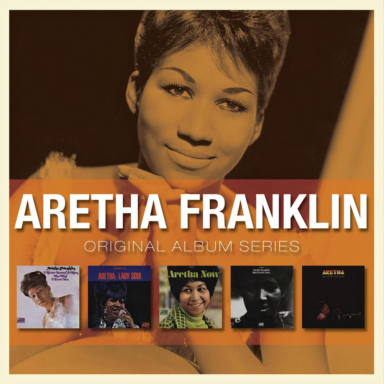 Albumcover von Aretha Franklin. Ihr Porträt und Albumtitel sind sichtbar. Ein gelber Hintergrund.