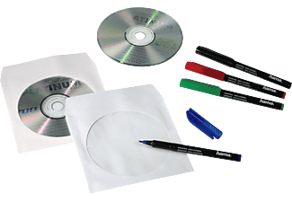 HAMA CD-/DVD-Papier-Schutzhüllen, Weiß, 50er-Pack