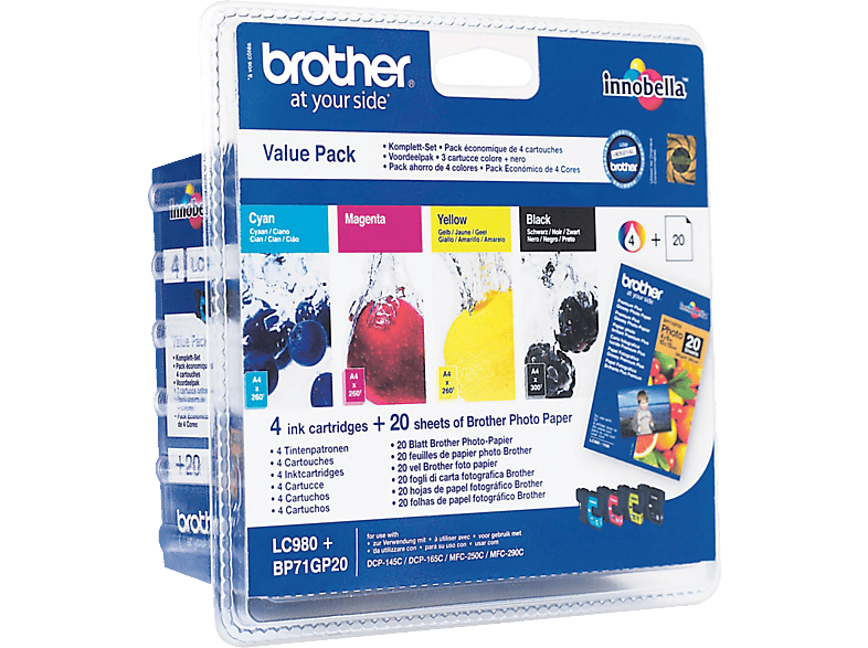 Brother Lc-980valbp Blister Zwart - Cyaan Magenta Geel