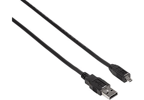 HAMA 74204 USB-2.0-Anschlusskabel, A-Stecker - Mini-B-St. (B8 Pin), 1,8 m, Schwarz