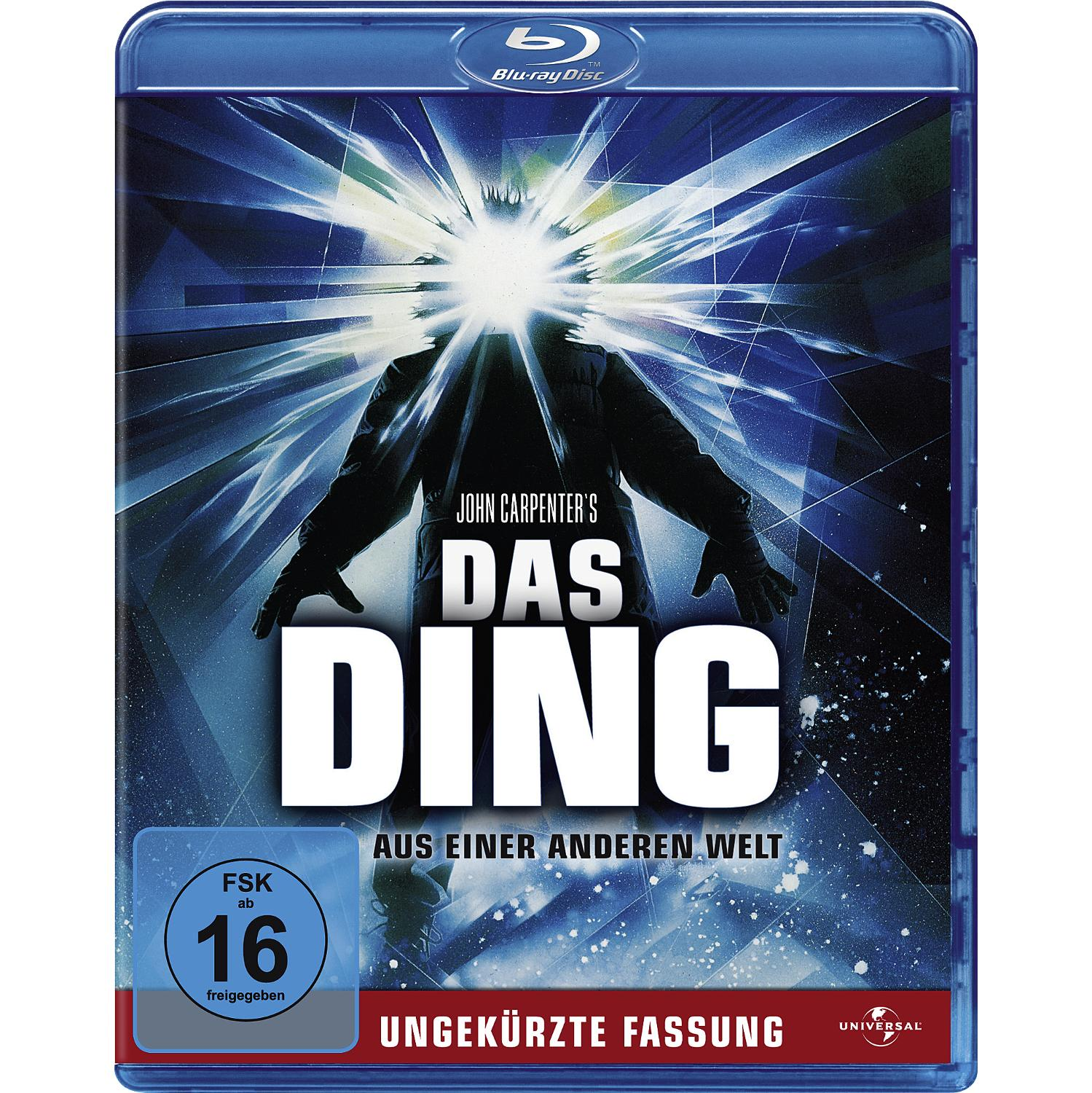 DVD-Cover. Mann mit Licht, das von seinem Kopf ausgeht. Text: Das Ding aus einer anderen Welt.