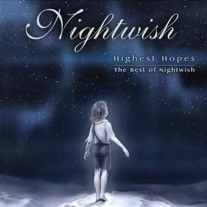 Albumcover: Kind blickt zu Sternen, Titel 'Highest Hopes'. Dunkel, Nightwish Text, blauer Hintergrund.