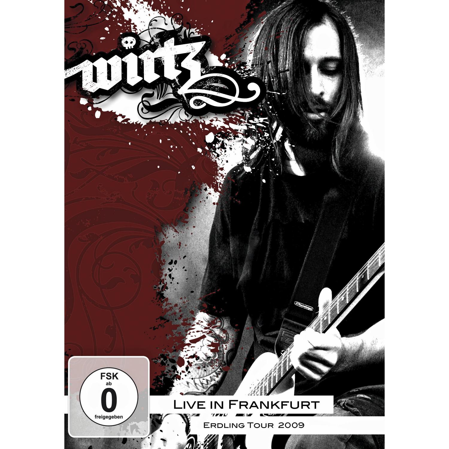 DVD-Cover: Witz, Live in Frankfurt, Mann mit Gitarre. Dunkler Hintergrund mit roten Akzenten.