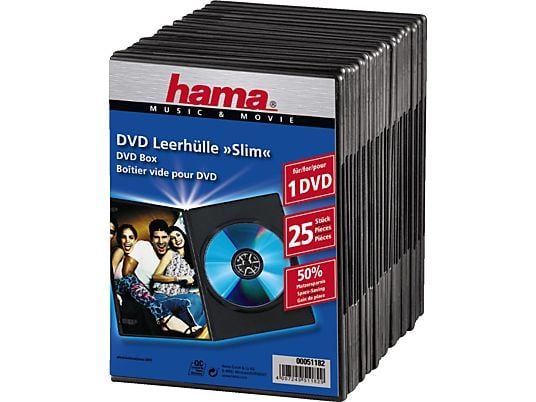 HAMA DVD Slim Box, nero (pacchetto di 25 ) - 