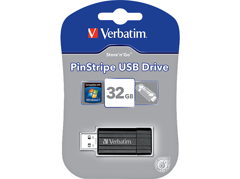 VERBATIM Pinstripe 32GB USB 2.0 pendrive fekete