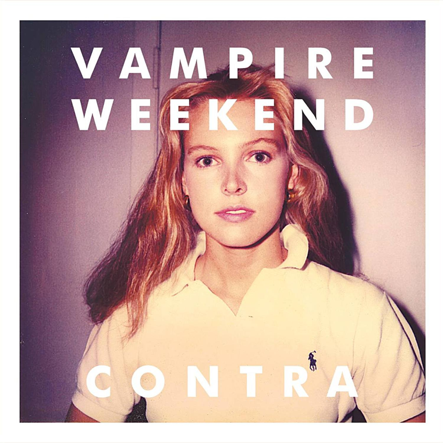 Albumcover, Vampire Weekend, Contra, eine Frau mit blonden Haaren.