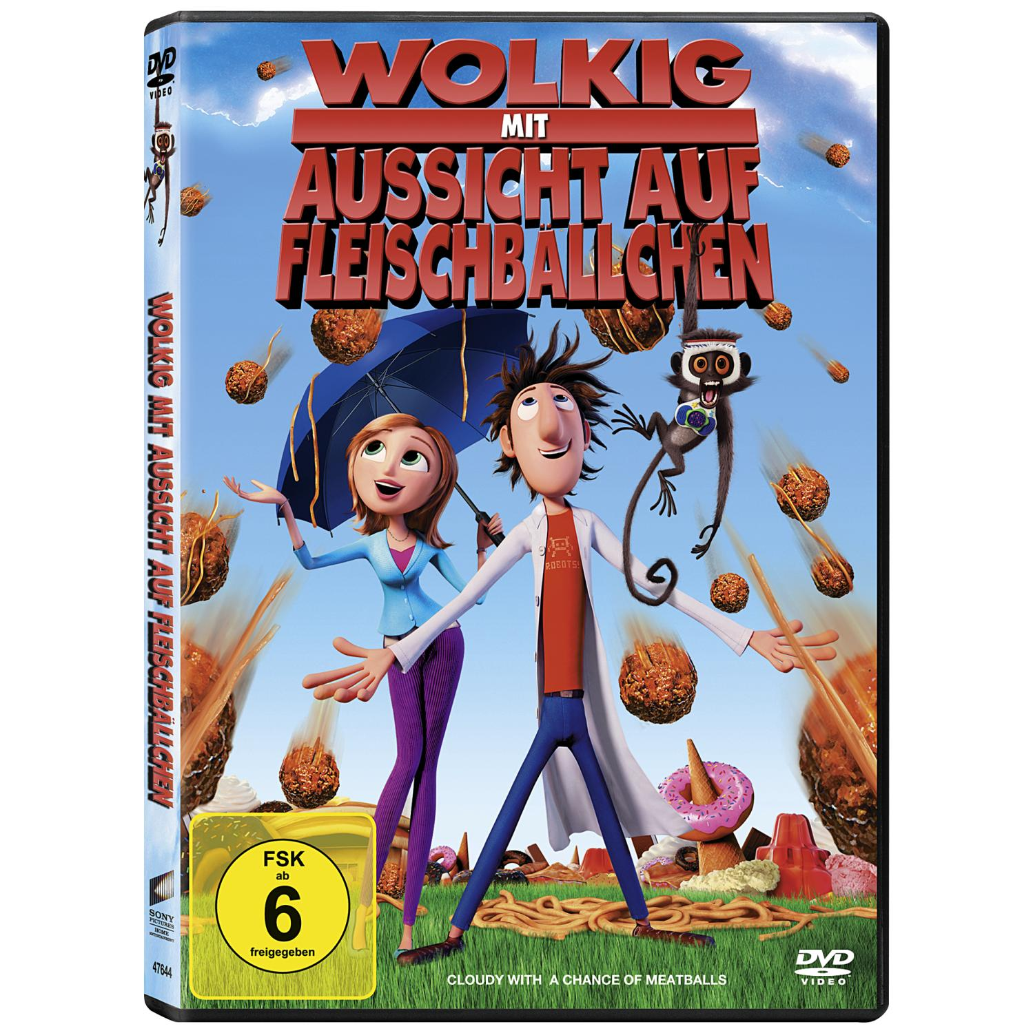 DVD-Cover: Animationsfilm 'Wolkig mit Aussicht auf Fleischbällchen'.
