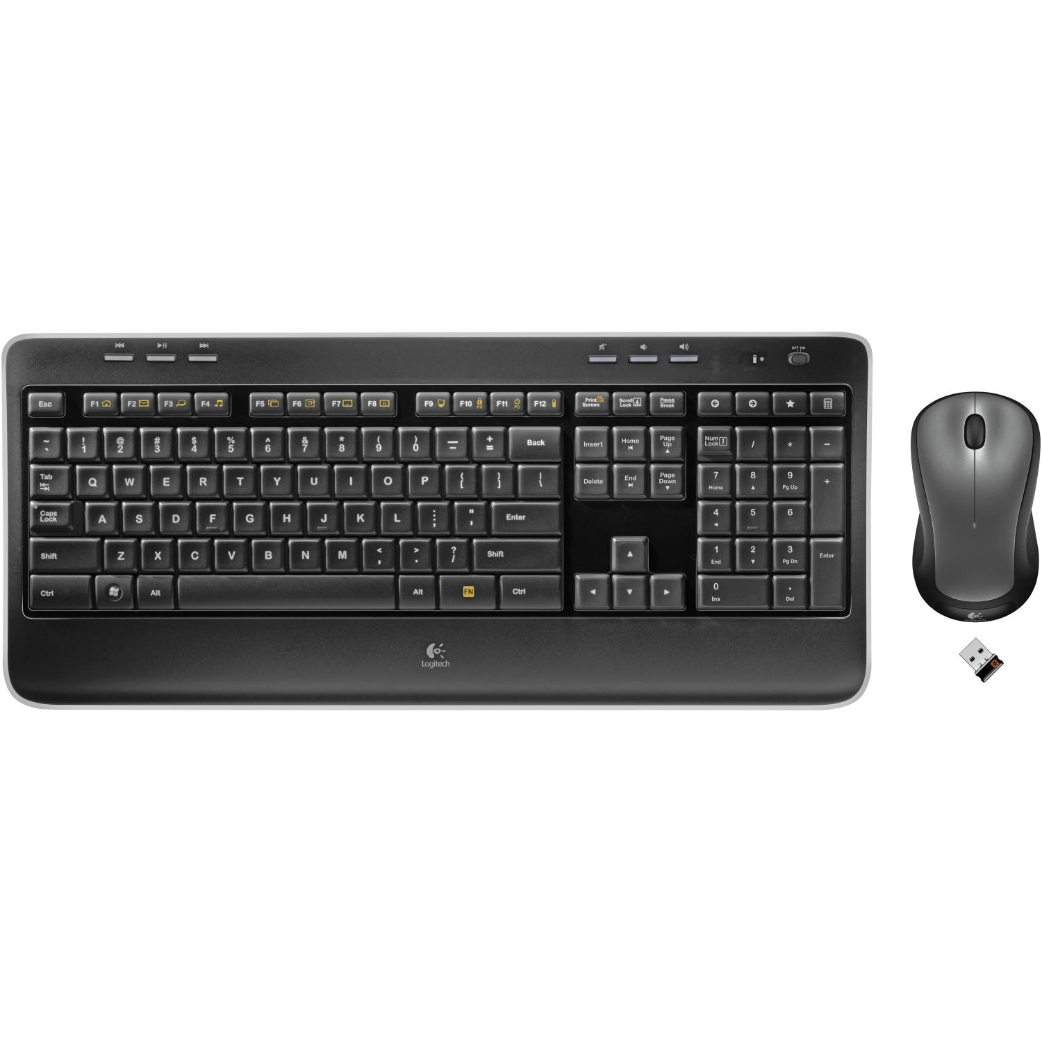 LOGITECH Wireless Combo MK520, Tastatur & Maus Set, kabellos, Schwarz