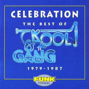 CD-Cover. Blauer Hintergrund mit weißem Text: Celebration, The Best of Kool & The Gang.
