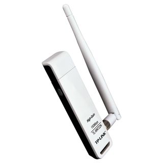 Adaptador Wi-Fi USB - TP-Link TL-WN722N, Velocidad transferencia 150 Mbps, USB 2.0, Banda Única, 2.4 GHz, Blanco