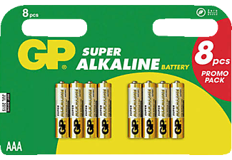 GP Super Alkaline 8x AAA-batterijen