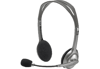 LOGITECH H110 - Micro-casque (Câblé, Binaural, On-ear, Noir/Argent)