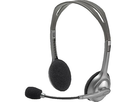 LOGITECH H110 - Cuffie con microfono (Wired, Binaurale, On-ear, Nero/Argento)
