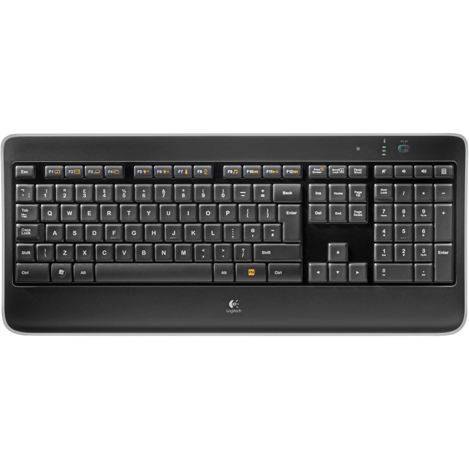 LOGITECH K800, Tastatur, kabellos, Schwarz