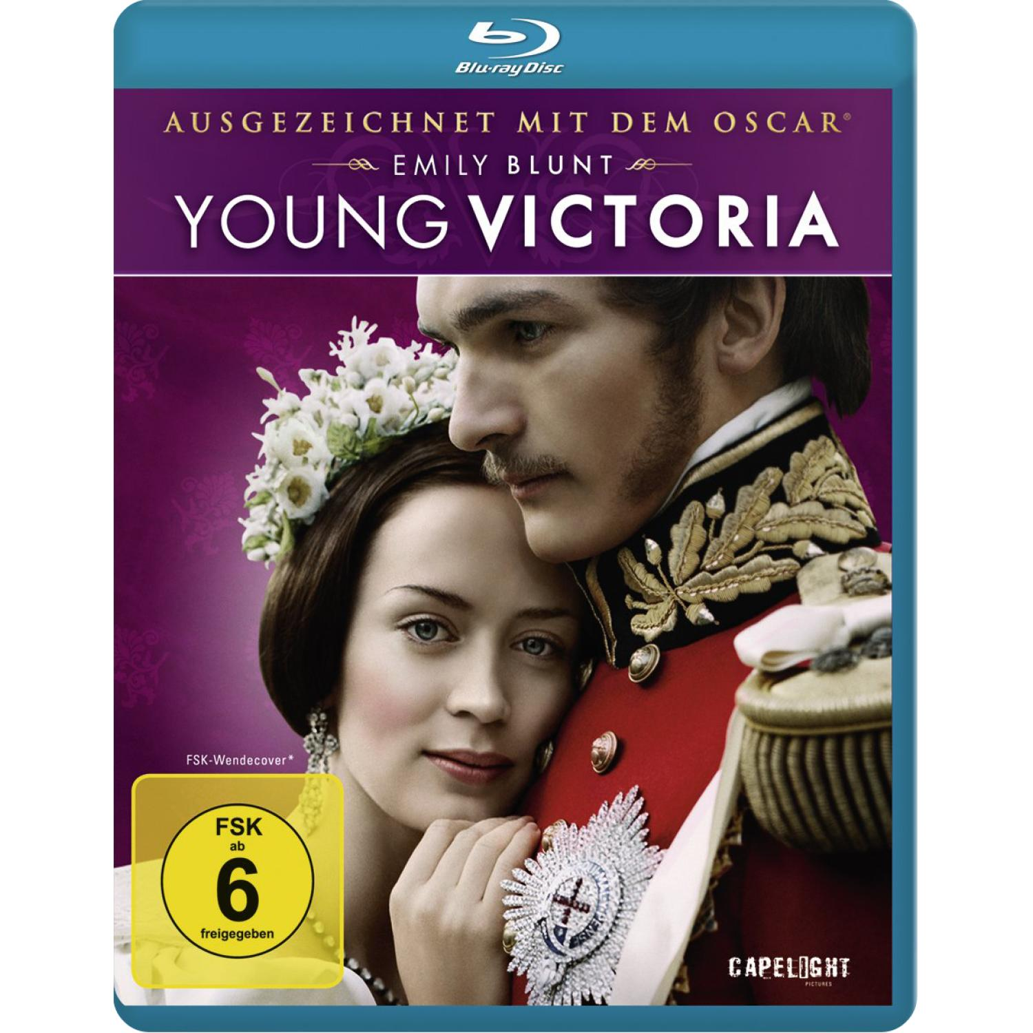 Blu-ray-Hülle: Young Victoria Filmcover mit Emily Blunt und Titel.