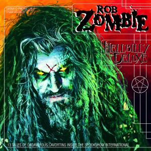 Rob Zombies Albumcover mit einem grüngesichtigen Mann mit langen Haaren und einem Pentagramm.