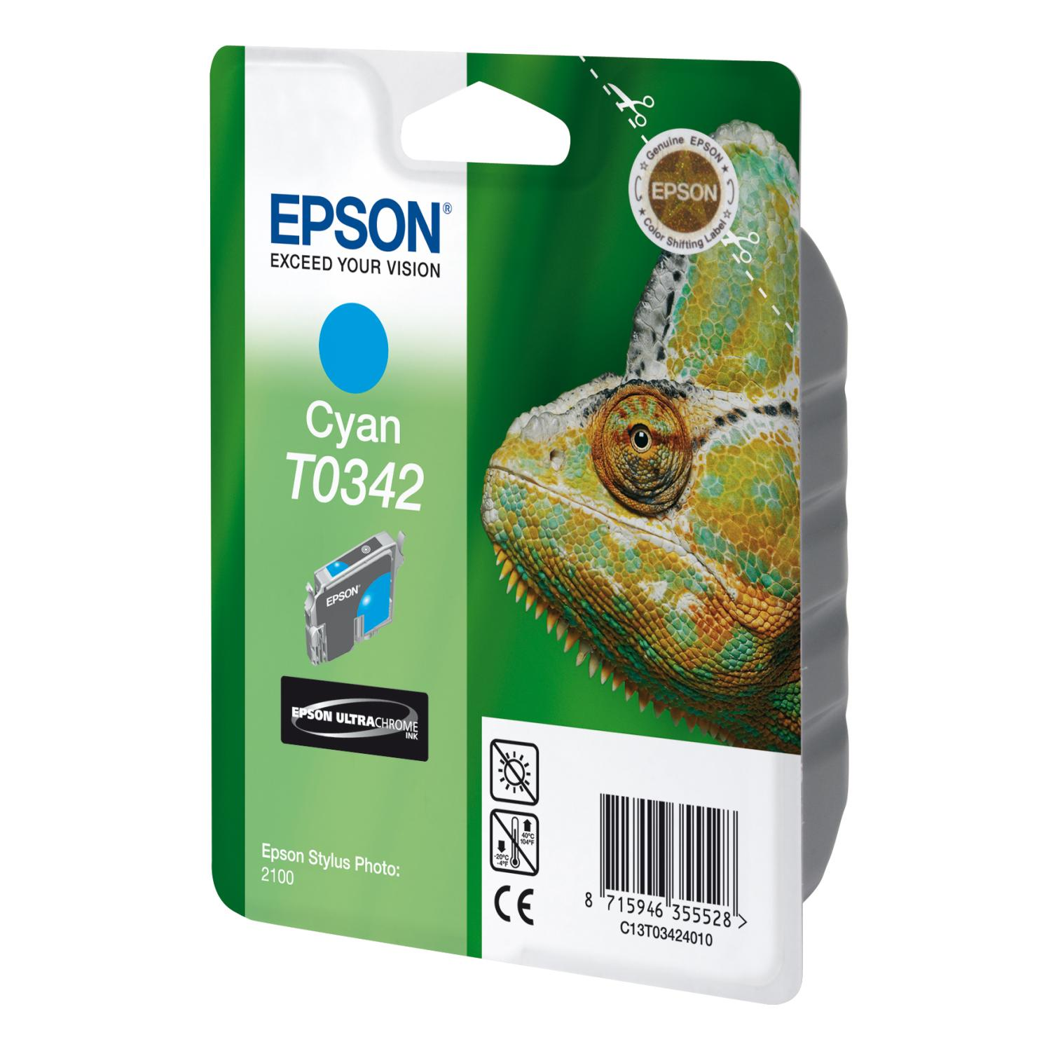 EPSON Original Tintenpatrone Cyan (C13T03424010)