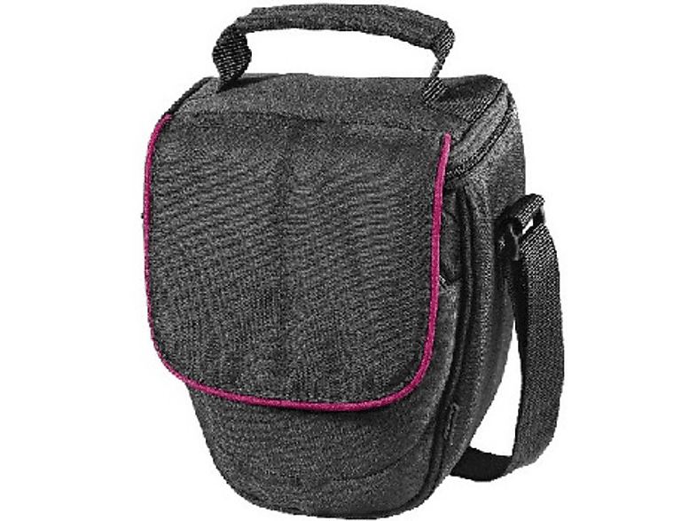 Mochila - Hama 103816 Colt Start-up, Compatible con cámaras SLR y DSLR, Tapa cierre de velcro ribete, Bolsillo frontal cremallera, Negro
