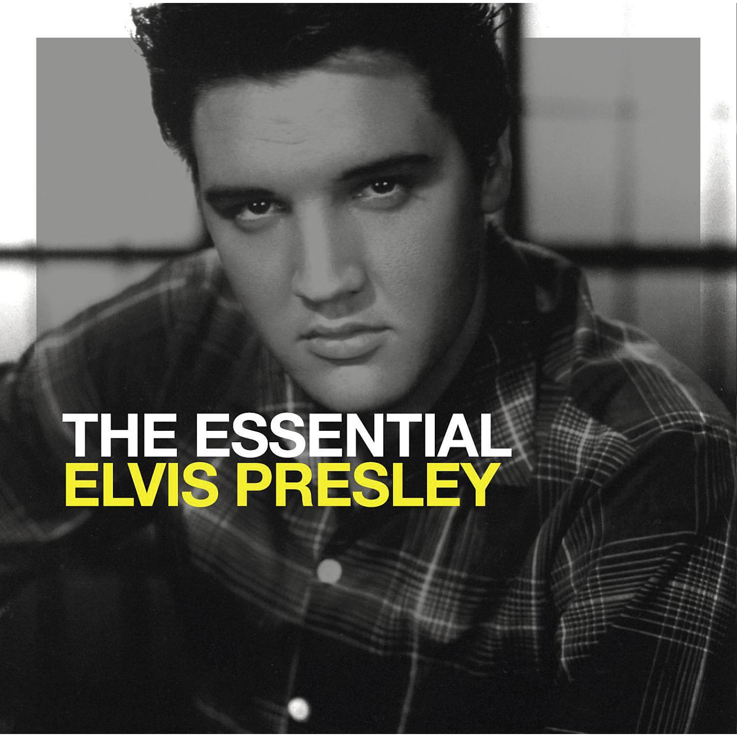 Albumcover von Elvis Presley, Schwarz-Weiß-Foto.