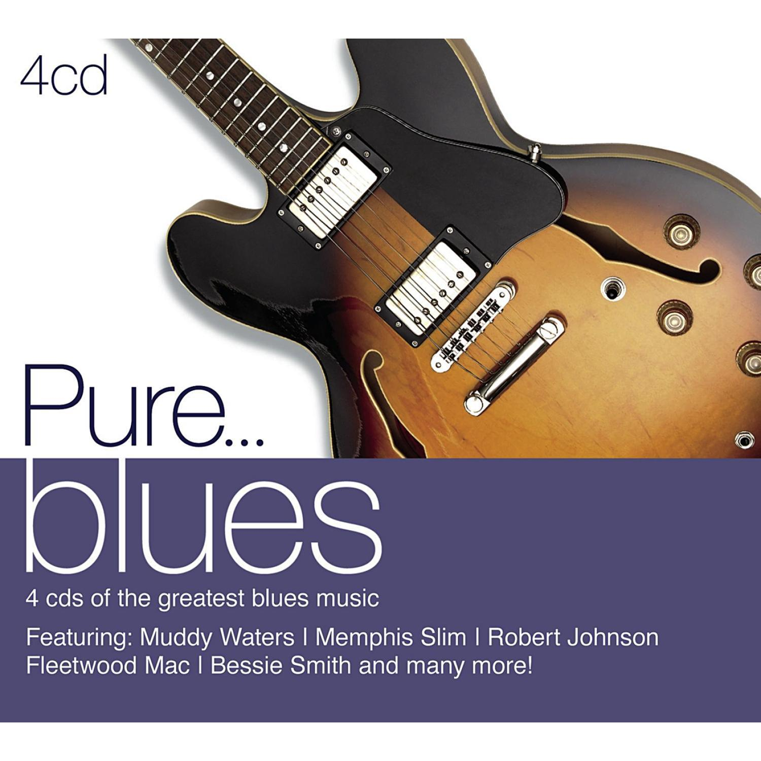 Albumcover mit Gitarre, den Worten Pure... Blues, mit vielen Künstlern.