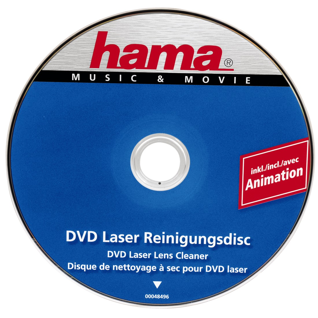 DVD-Disc, blau mit weißem Text und Logo, in einer transparenten Kunststoffhülle.
