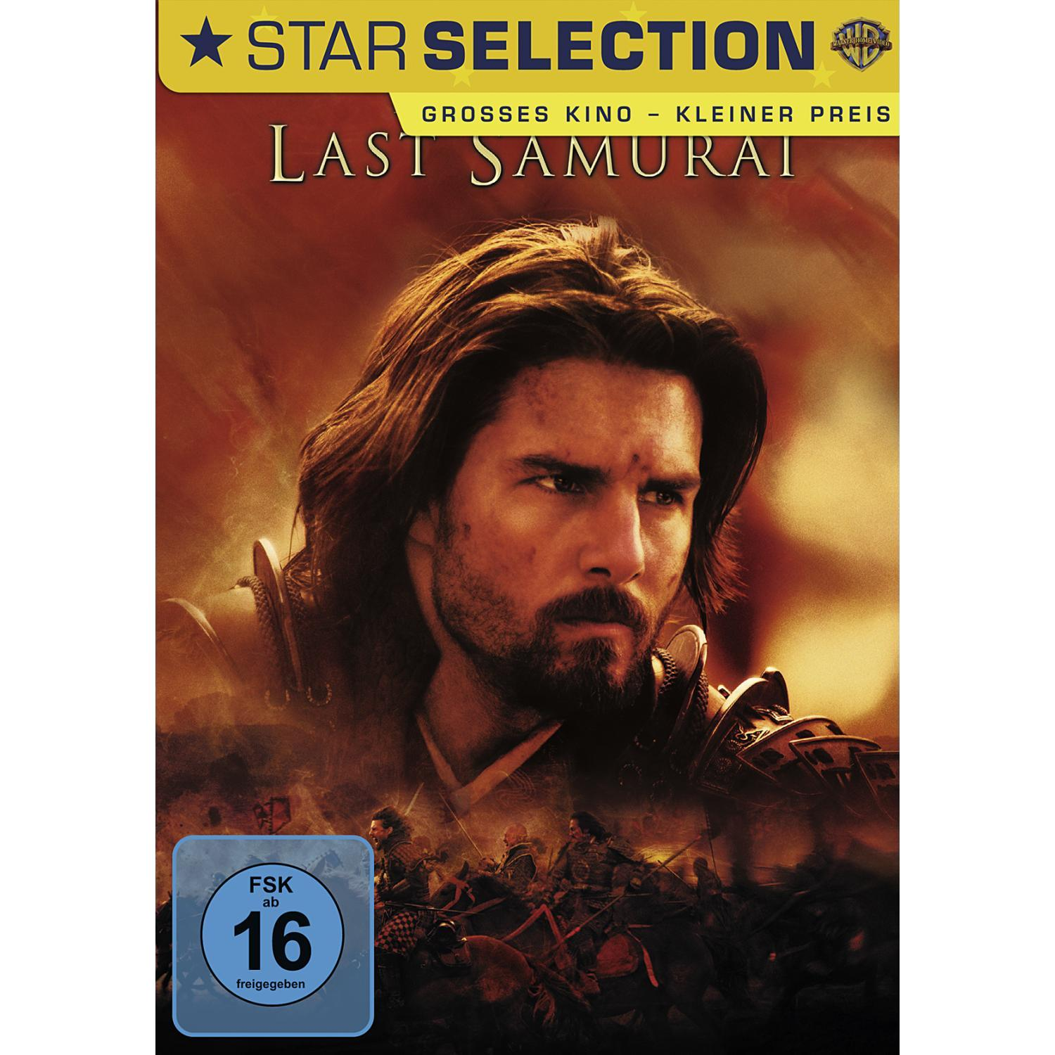 DVD-Cover für 'Last Samurai' mit Tom Cruise, Logo und FSK 16-Rating.