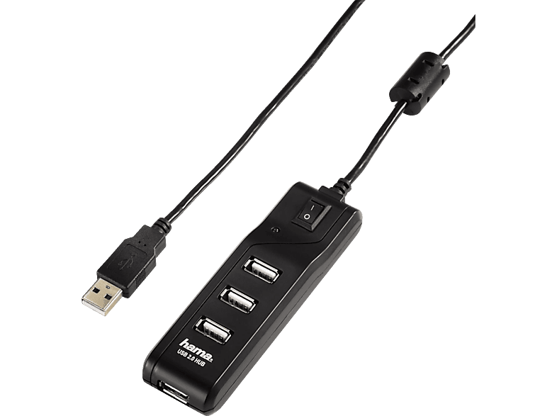 HAMA On/Off Switch USB 2.0 hub zwart (54590)