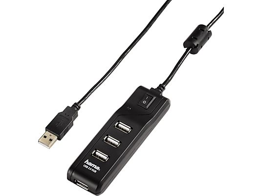 HAMA USB 2 Hub 01:04 On/Off Switch 54590 - Hub USB (Noir)
