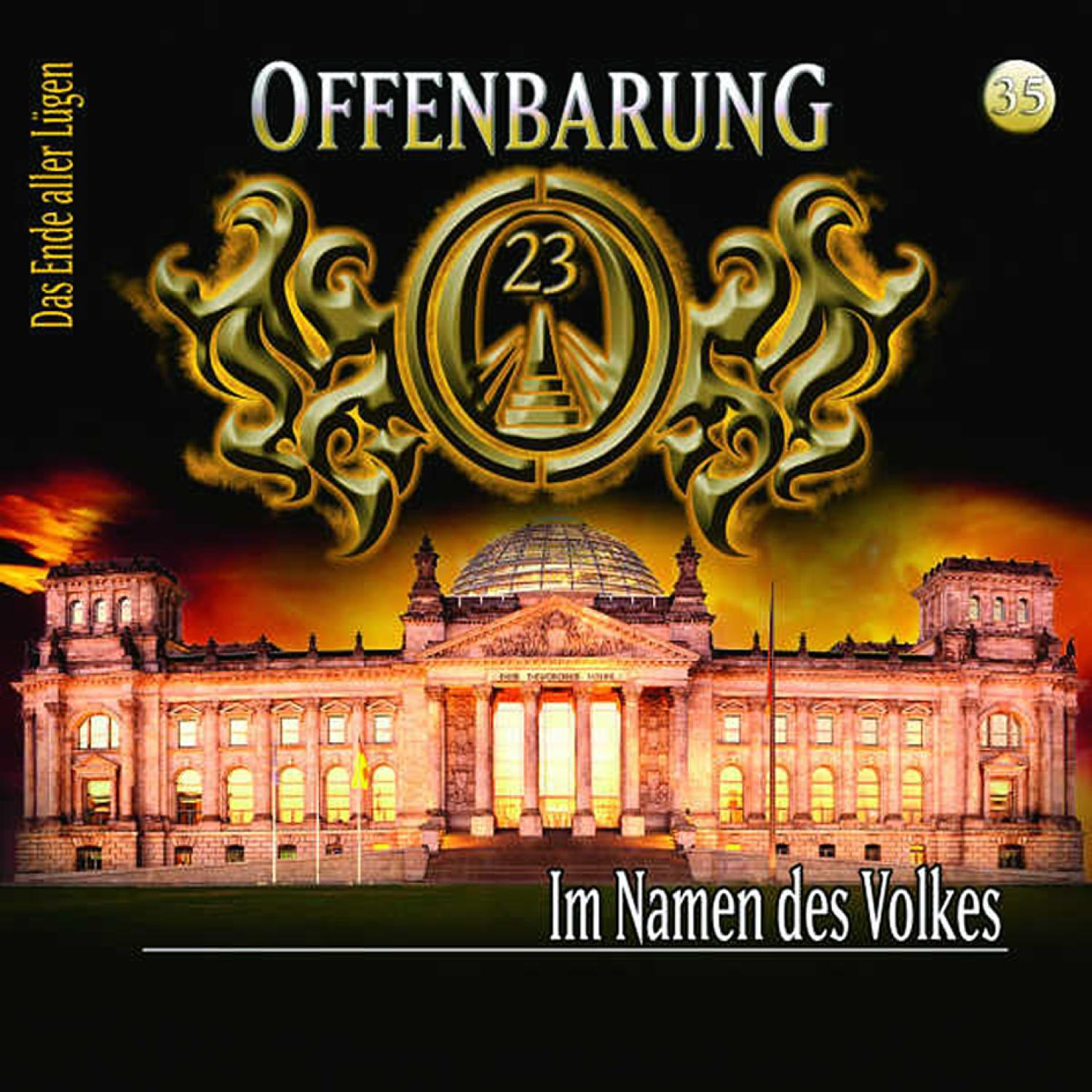 Albumcover mit Gebäude und Text auf Deutsch, einschließlich der Zahl 23.