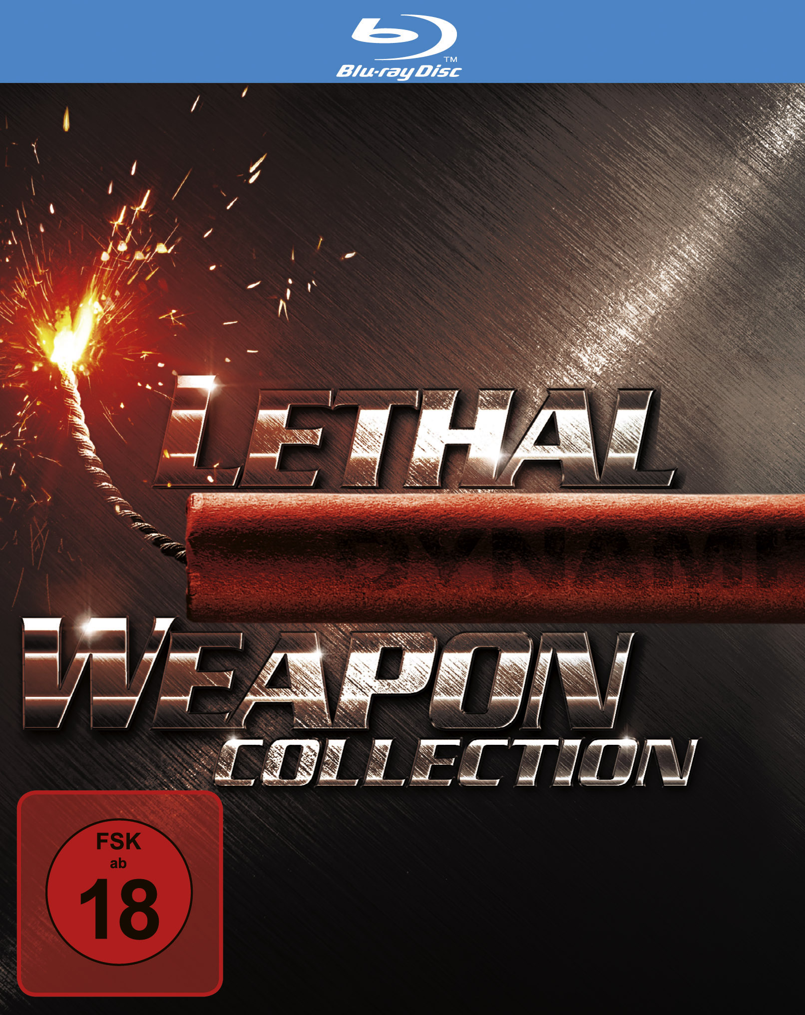 Blu-ray-Cover von Lethal Weapon Collection mit Dynamit und Explosion.