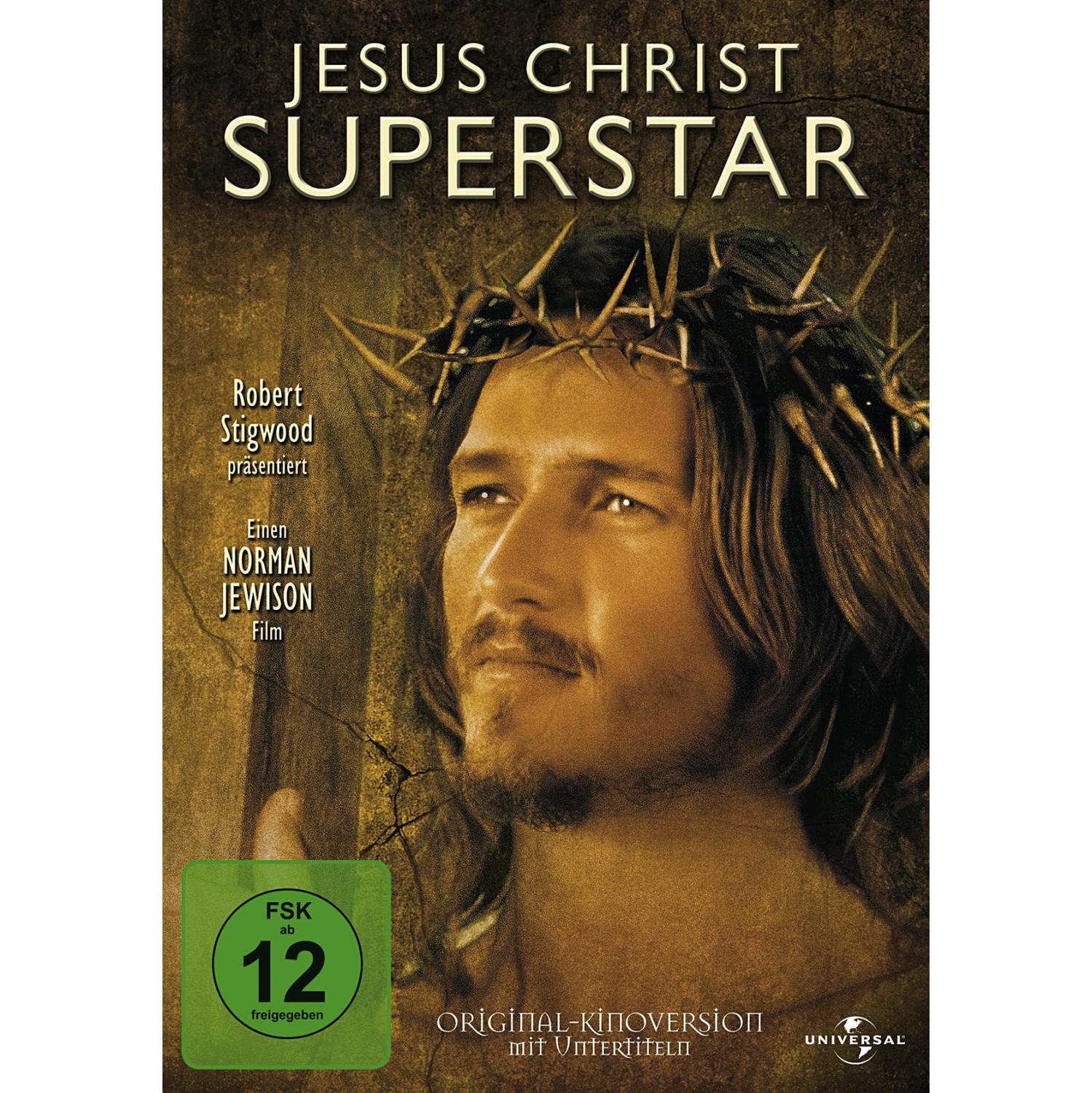 Filmcover von "Jesus Christ Superstar" mit dem Gesicht des Schauspielers und Dornenkrone.