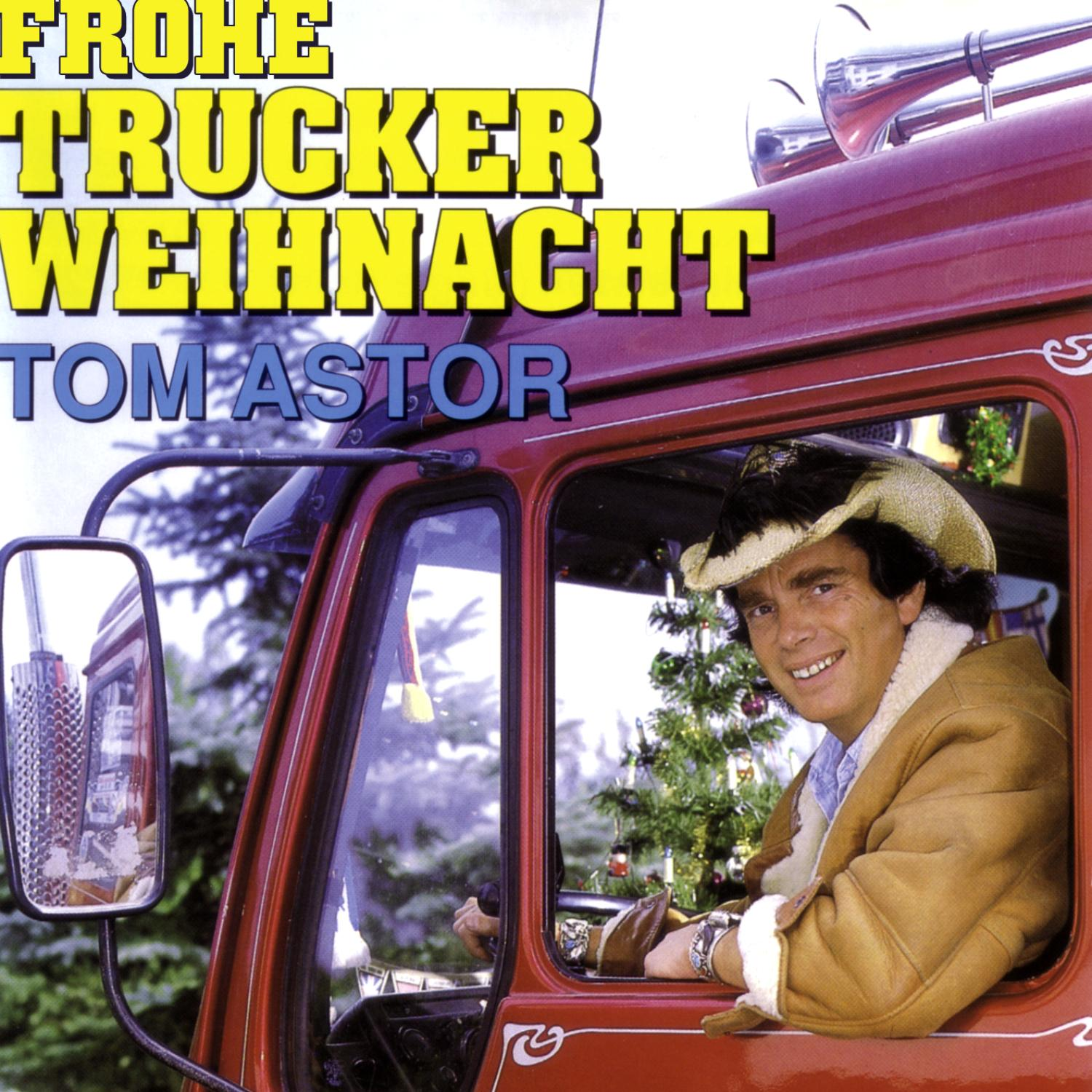 Albumcover. Ein Mann in einer LKW-Kabine, trägt einen Hut. Text in Gelb auf einem roten LKW.