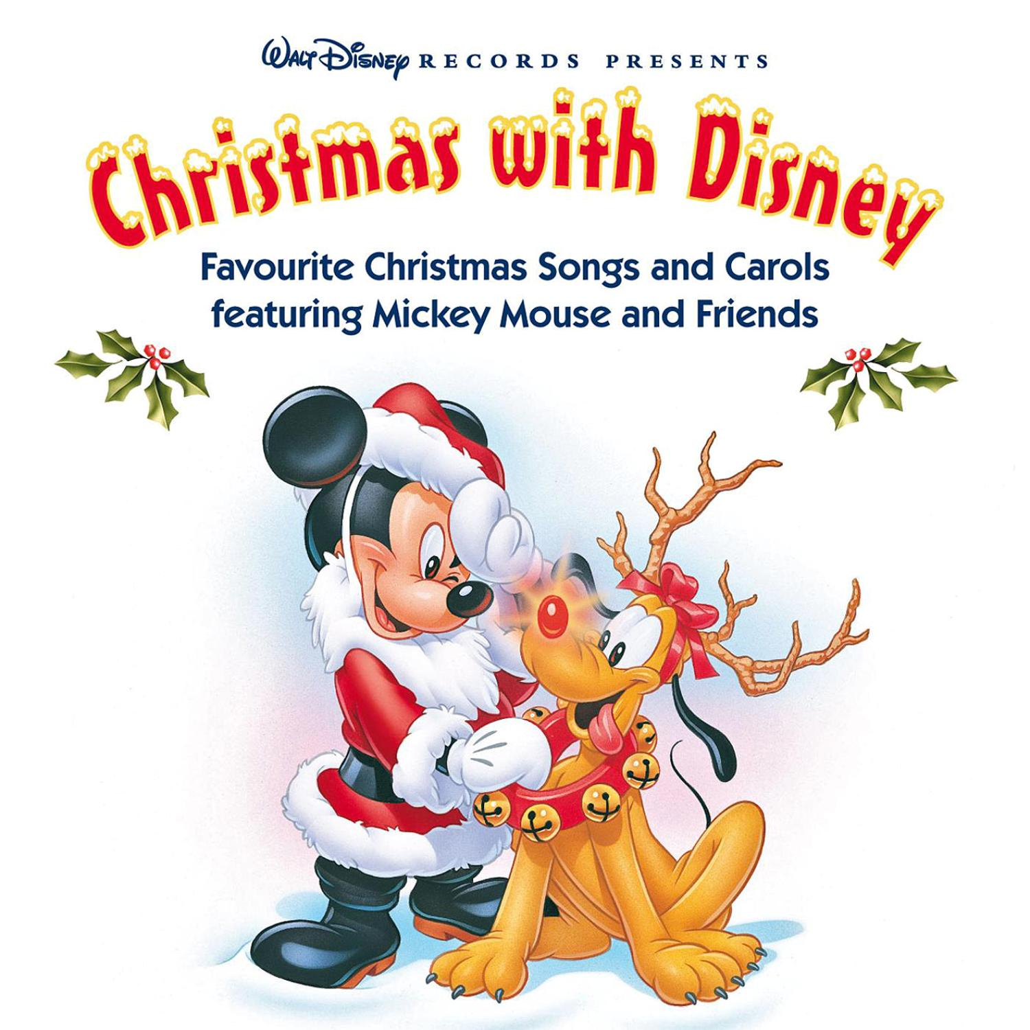 Albumcover 'Christmas with Disney', mit Mickey Mouse und Pluto.
