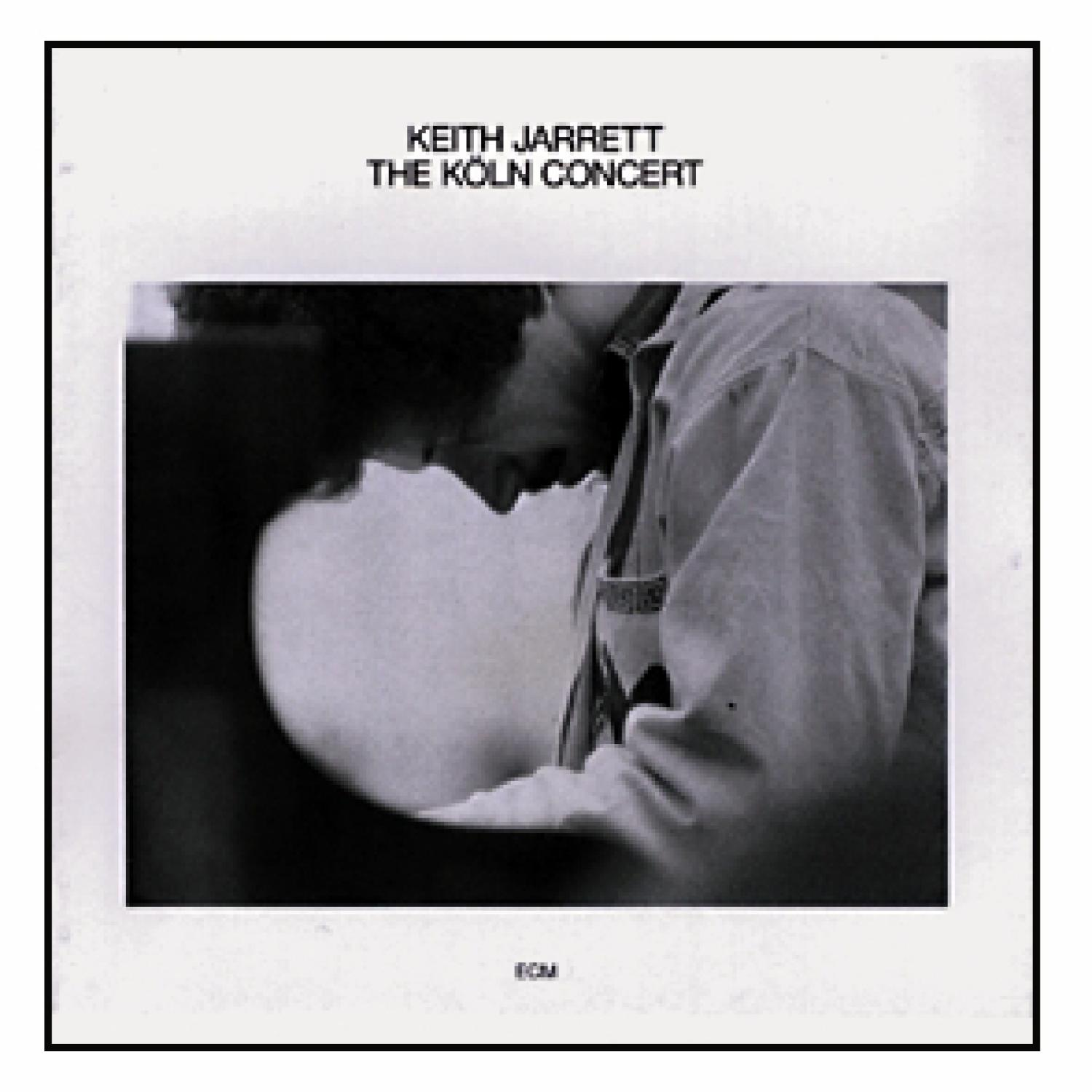 Albumcover von Keith Jarrett beim Klavierspielen, in Schwarzweiß mit Text.