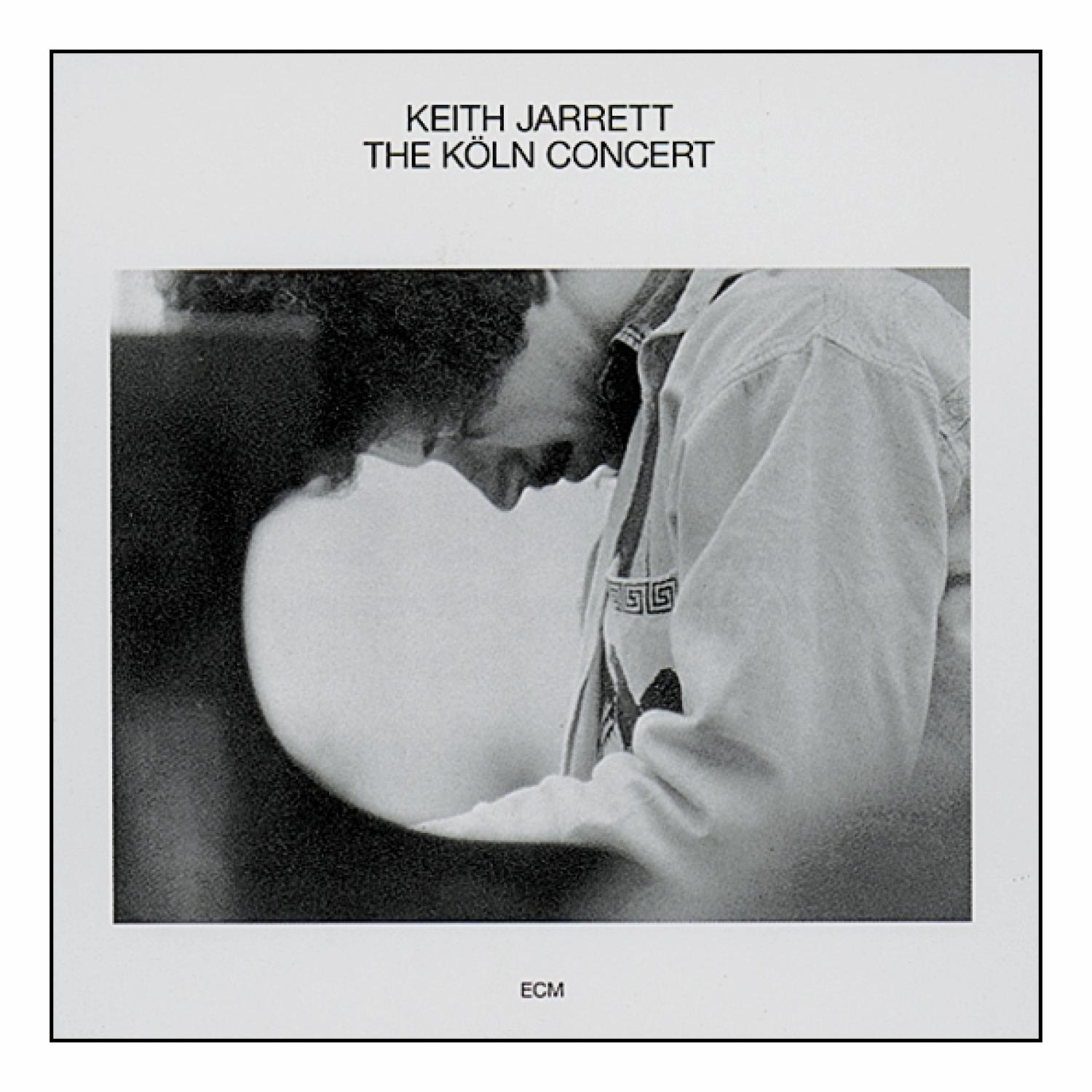 Albumcover: Keith Jarrett, The Köln Concert. Schwarz-Weiß, Klaviertasten.