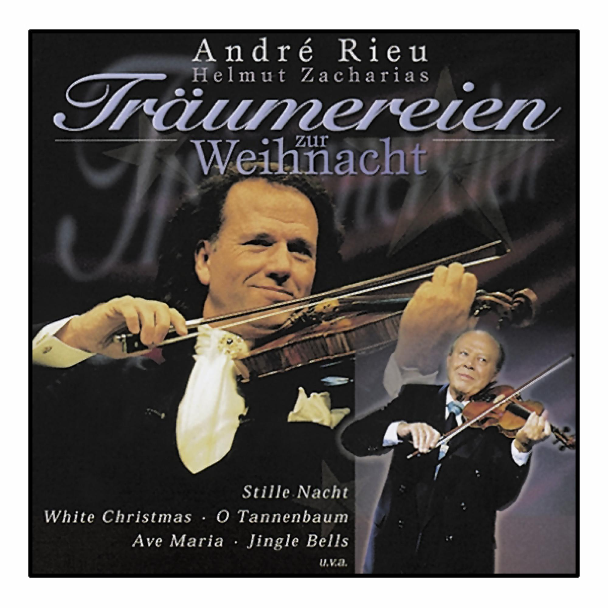 Albumcover: Zwei Männer spielen Geige. Titel: Träumereien zur Weihnacht. Festliches Weihnachtsthema.