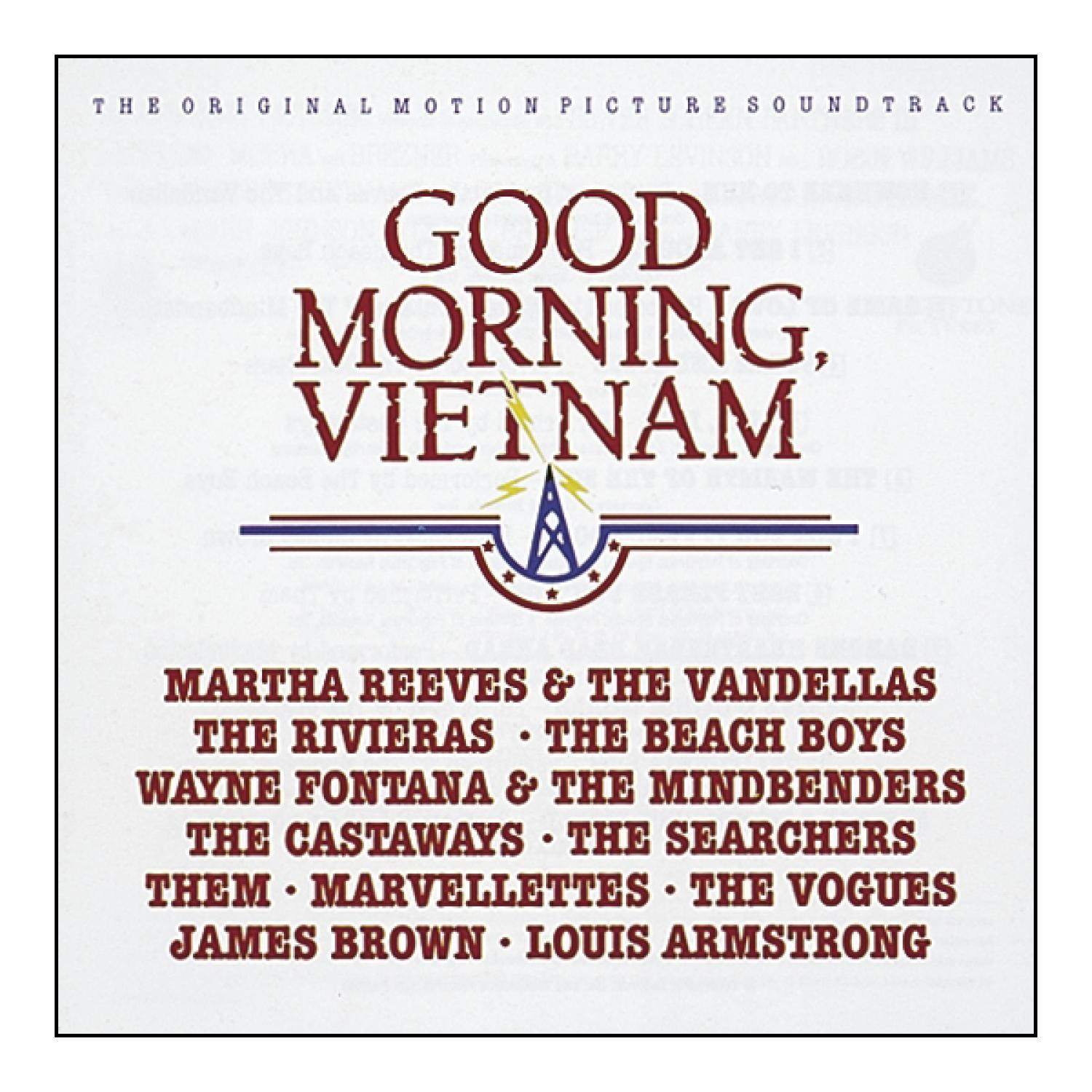 Albumcover von Good Morning, Vietnam mit einer Titelliste.