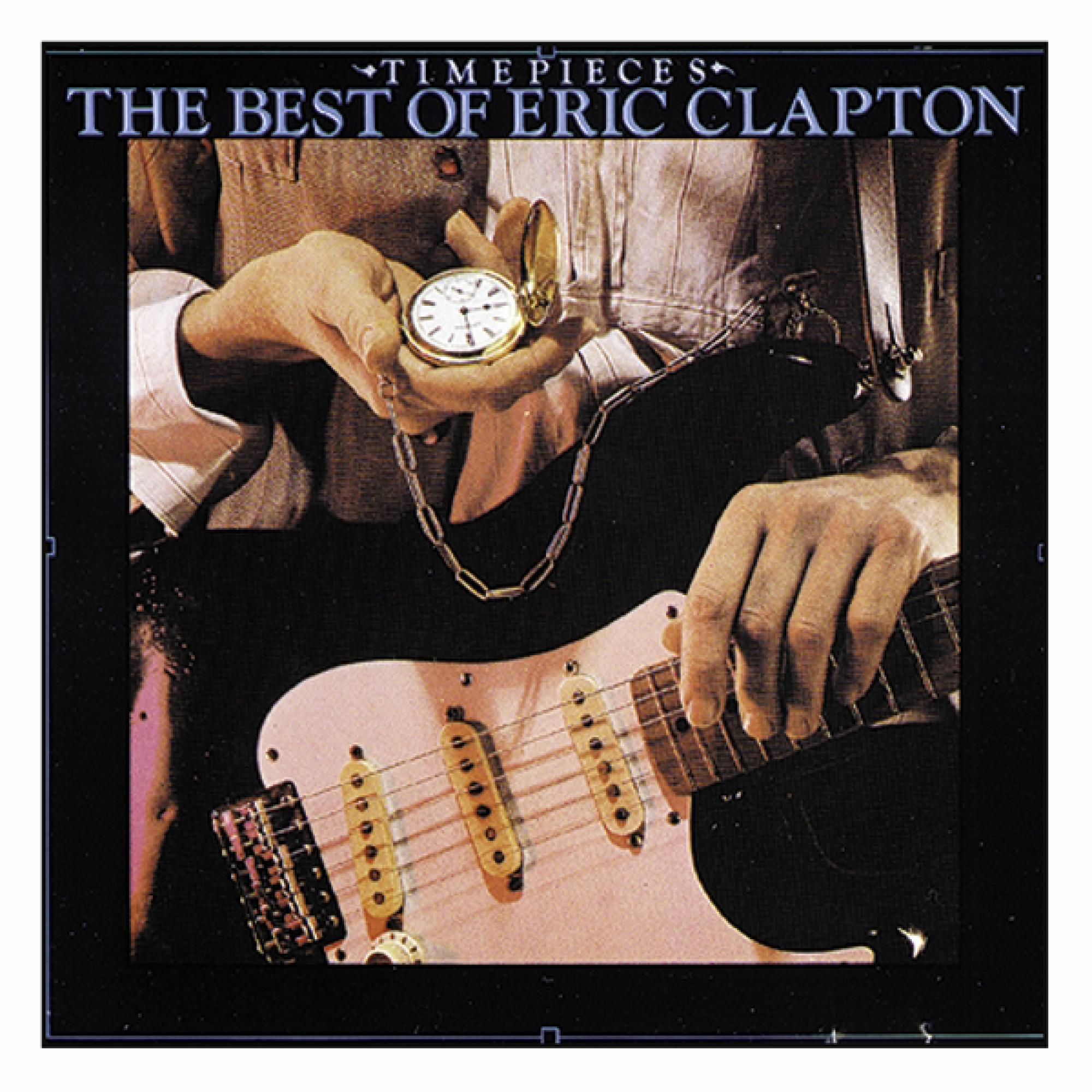 Albumcover: Eric Clapton hält eine Taschenuhr und eine Gitarre. Dunkler Hintergrund.