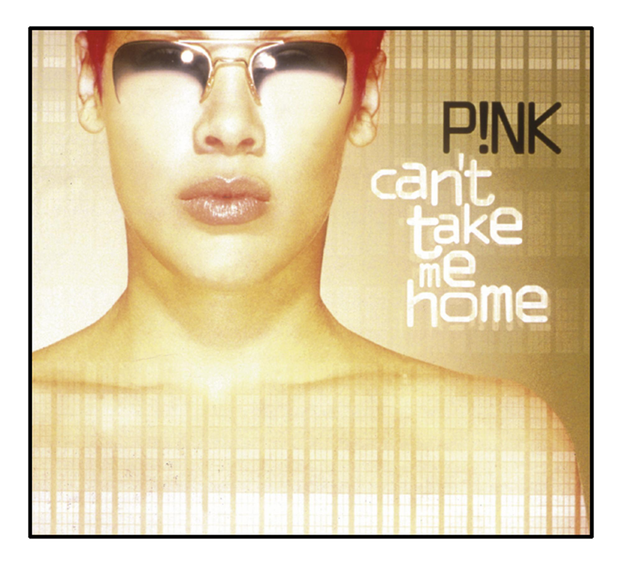 Albumcover: P!nk mit Sonnenbrille. Rosa und weißer Text, mit einem Gitterhintergrund.