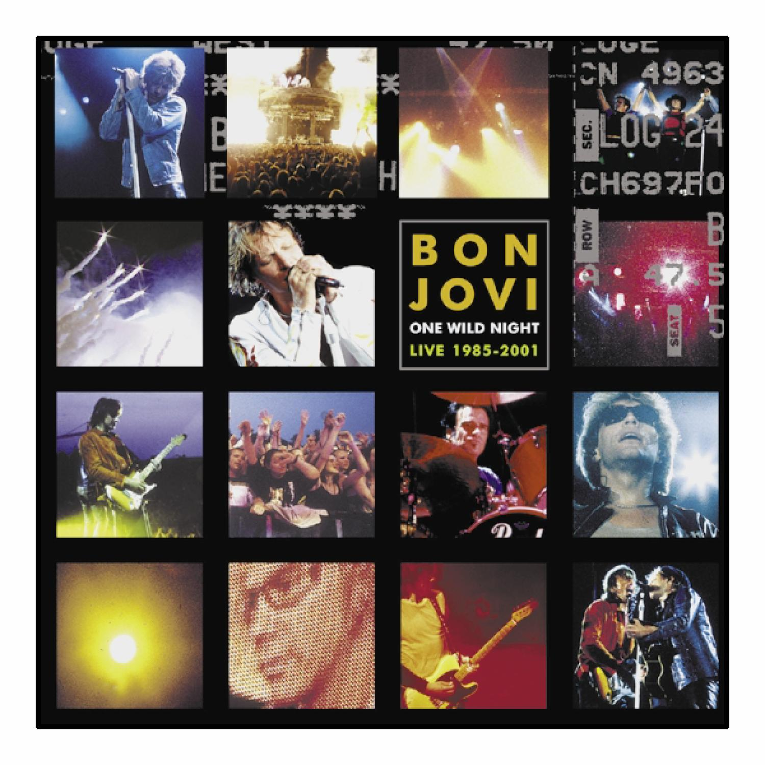 Albumcover von Bon Jovi mit einer Collage von Live-Performance-Fotos und dem Albumtitel.