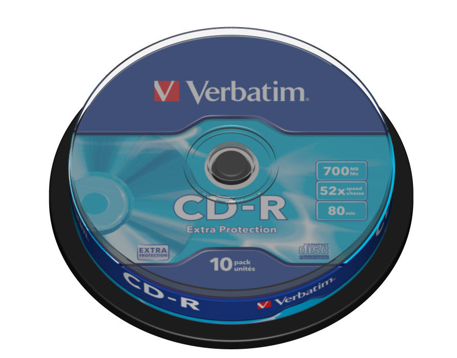 VERBATIM Rohlinge Extra Protection CD-R 80min/700MB 52x, 10er-Spindel (43437)