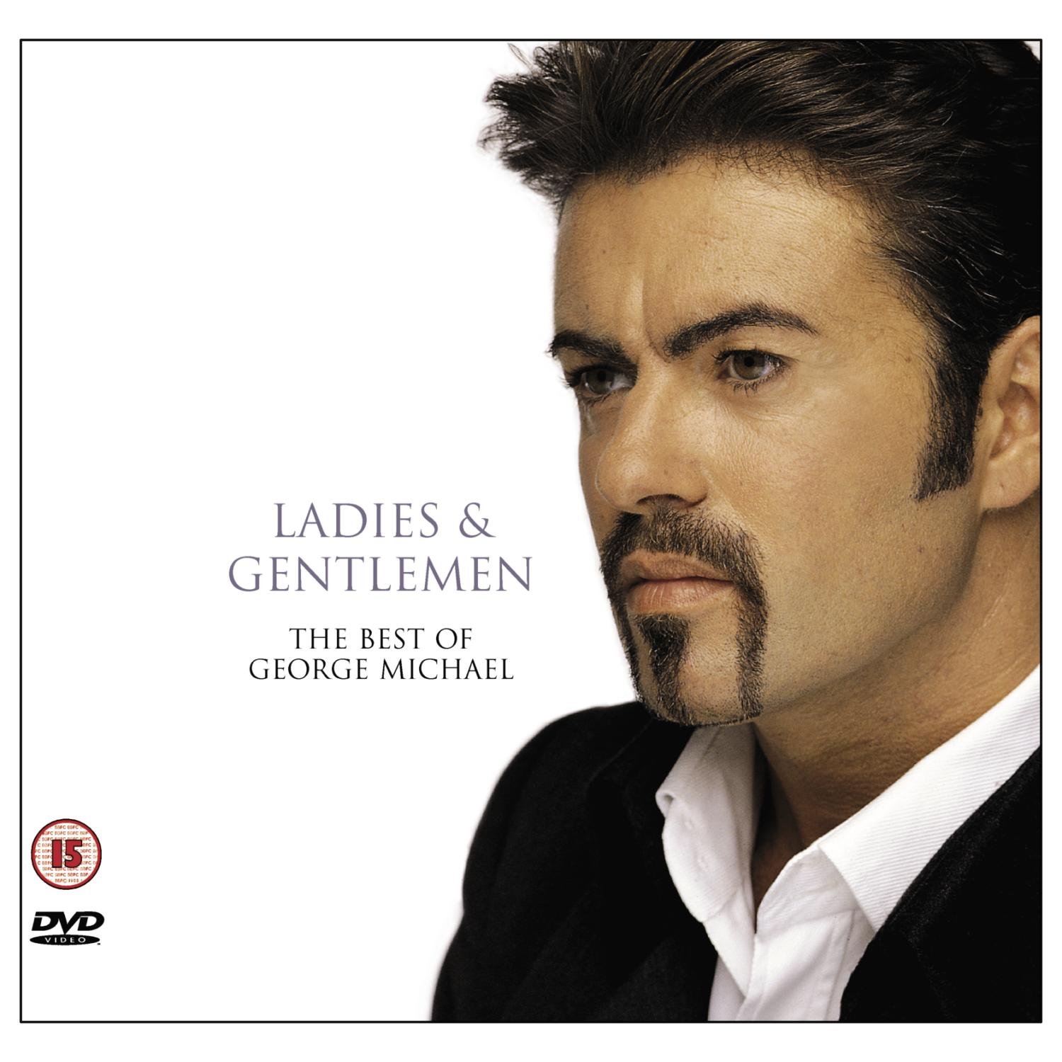 DVD-Cover mit George Michael. Weißer Hintergrund, rotes '15'-Logo und DVD-Logo.