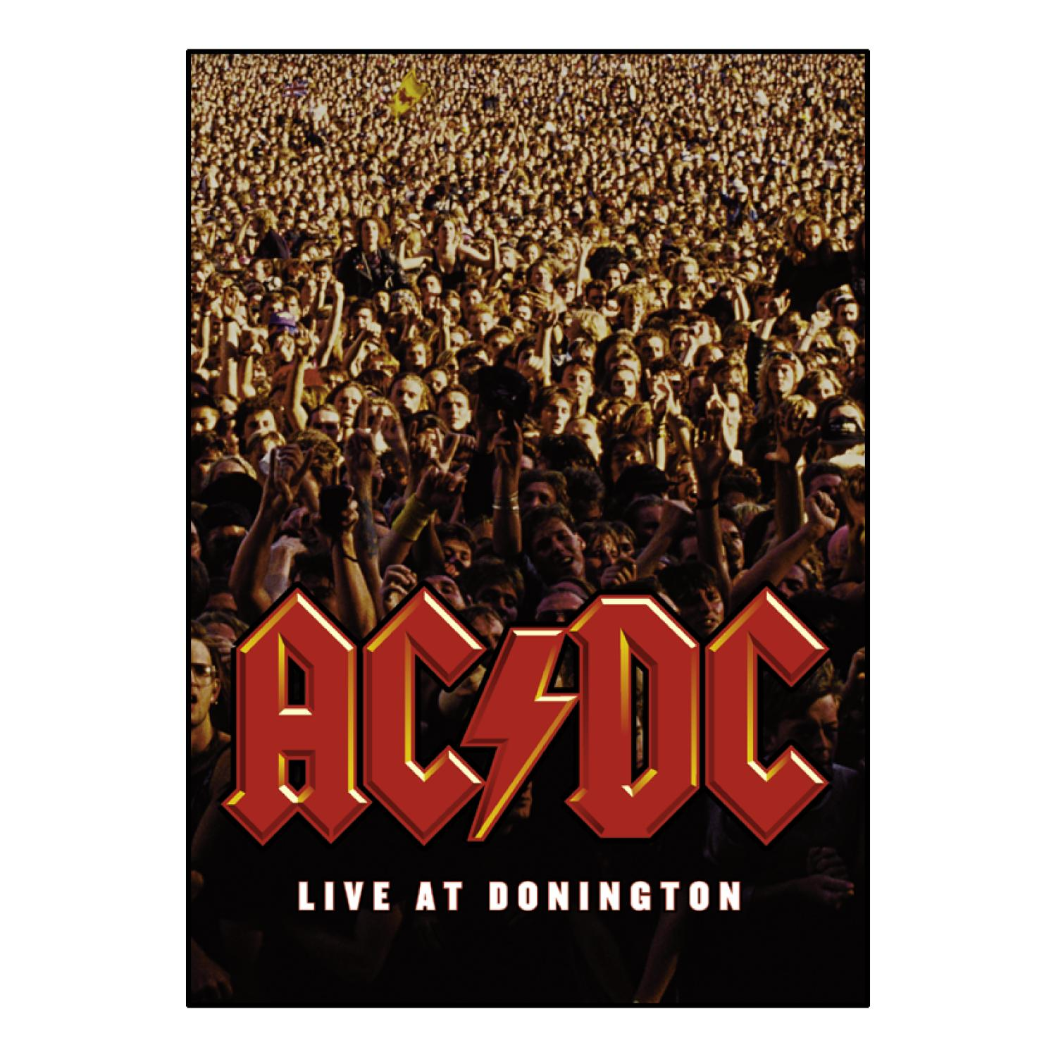AC/DC Live at Donington Albumcover, Menschenmenge, rotes Logo.
